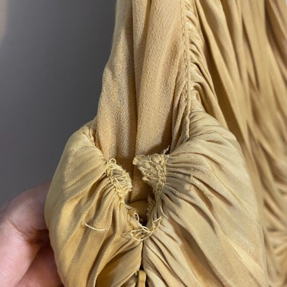 Joie Mustard Silk Women's Ruched Blouse Size S/P - Picture 10 of 10